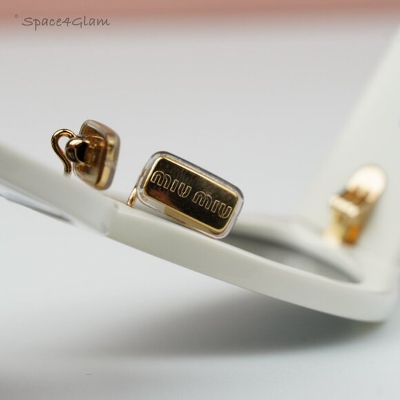 BRAND NEW Miu Miu MU03ZS 1425S0 White Dark Gray Cat Eye Women Sunglasses MU 03ZS - Picture 6 of 10